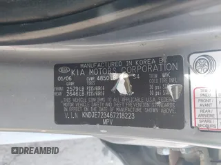 2006 Kia Sportage LX z VIN KNDJE723467218223, wystawiony jako IAAI lot #42520812 z przebiegiem 199 798 mil mil oraz . Historia ofert i sprzedaży dostępna na DreamBid. Obrazek 9.