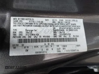 2013 Ford Focus SE with VIN 1FADP3K28DL263859, listed as a IAAI auction lot 41914296 with 103,213 mi miles and . Bid and sale history available at DreamBid. Image 9.