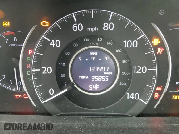 2013 Honda CR-V EX-L with VIN 5J6RM4H70DL080791, listed as a Copart auction lot 51424845 with 137,407 mi miles and Salvage Title. Bid and sale history available at carsss.com. Image 9.