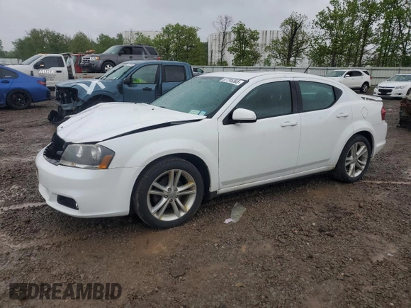 2014 Dodge Avenger SXT with VIN 1C3CDZCG3EN165716, listed as a Copart auction lot 57795365 with 33,070 mi miles and Salvage title. Bid and sale history available at DreamBid. Image 1.