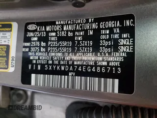 2014 Kia Sorento SX Limited with VIN 5XYKWDA74EG486713, listed as a Copart auction lot 50406585 with 144,063 mi miles and Salvage title. Bid and sale history available at DreamBid. Image 15.