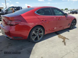 2022 Genesis G70 3.3T with VIN KMTG54TE8NU083354, listed as a Copart auction lot 67555174 with 15,423 mi miles and Salvage Title. Bid and sale history available at carsss.com. Image 3.