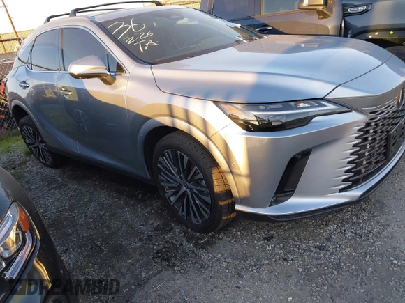 2024 Lexus RX 350h z VIN 2T2BBMCAXRC036064, wystawiony jako IAAI lot #41344207 z przebiegiem 9389 mil mil oraz . Historia ofert i sprzedaży dostępna na DreamBid. Obrazek 1.