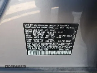 2024 Volkswagen Atlas SEL with VIN 1V2BR2CA4RC527287, listed as a Copart auction lot 41517555 with 22,347 mi miles and Salvage title. Bid and sale history available at DreamBid. Image 13.