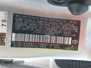 2006 Toyota Prius z VIN JTDKB20U667543175, wystawiony jako IAAI lot #42313159 z przebiegiem 277 637 mil mil oraz . Historia ofert i sprzedaży dostępna na DreamBid. Obrazek 9.