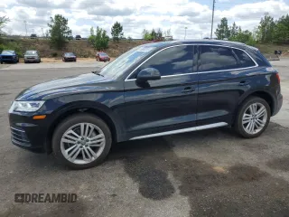 2018 Audi Q5 Premium Plus z VIN WA1BNAFY0J2018883, wystawiony jako Copart lot #55042115 z przebiegiem 134 495 mil mil oraz Czysty tytuł • Clean title. Historia ofert i sprzedaży dostępna na DreamBid. Obrazek 1.