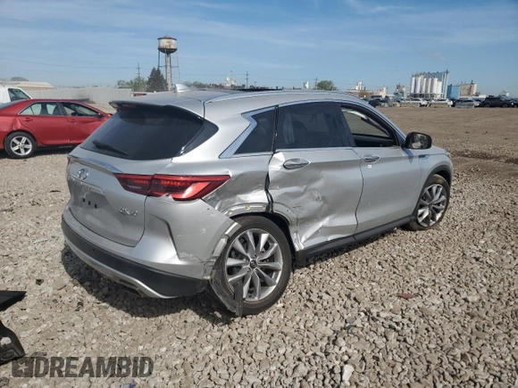 2021 Infiniti QX50 Luxe с VIN 3PCAJ5BA9MF106345, выставлен на аукционе Copart как лот 56383605 с пробегом 40 815 миль миль и Списание • Salvage title. История ставок и продаж доступна на DreamBid. Изображение 3.