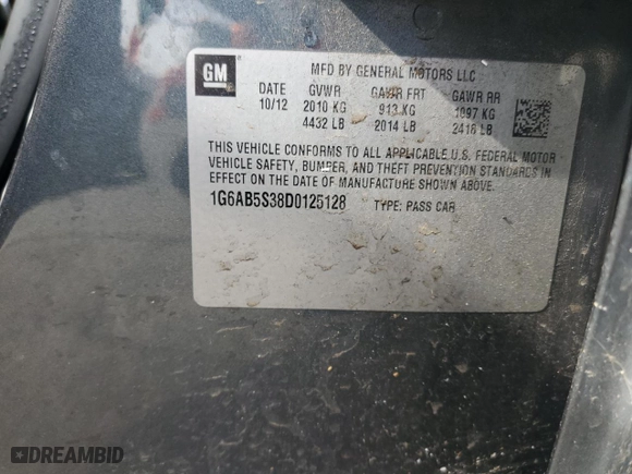 2013 Cadillac ATS Luxury with VIN 1G6AB5S38D0125128, listed as a Copart auction lot 42464205 with 0 mi miles and Salvage Title. Bid and sale history available at carsss.com. Image 13.