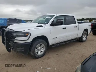 2025 Ram 1500 with VIN 1C6SRFNP3SN608731, listed as a Copart auction lot 49328745 with 7,736 mi miles and Salvage title. Bid and sale history available at DreamBid. Image 1.