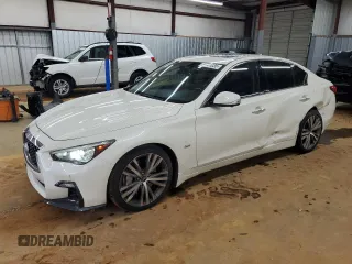 2019 Infiniti Q50 Luxe with VIN JN1EV7APXKM515517, listed as a Copart auction lot 58381035 with 125,791 mi miles and Salvage title. Bid and sale history available at DreamBid. Image 1.