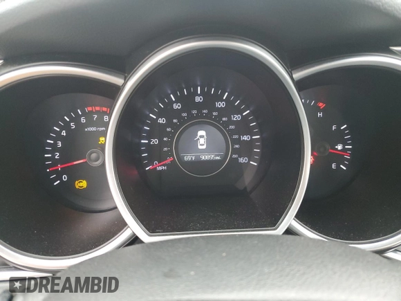 2015 Kia Optima LX with VIN 5XXGM4A71FG440354, listed as a Copart auction lot 55690795 with 90,895 mi miles and Salvage title. Bid and sale history available at DreamBid. Image 9.