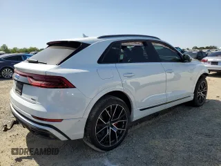2020 Audi Q8 Premium Plus with VIN WA1EVAF19LD018694, listed as a Copart auction lot 56150484 with 0 mi miles and Salvage Title. Bid and sale history available at carsss.com. Image 3.
