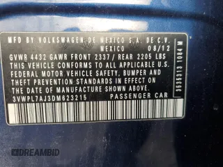 2013 Volkswagen Jetta TDI w/Sunroof & Nav с VIN 3VWPL7AJ3DM623215, выставлен на аукционе Copart как лот 51969025 с пробегом 109 080 миль миль и Чистый • Clean title. История ставок и продаж доступна на DreamBid. Изображение 12.