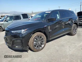 2025 Acura MDX w/A-Spec Package with VIN 5J8YE1H06SL010596, listed as a Copart auction lot 52715205 with 24 mi miles and Salvage title. Bid and sale history available at DreamBid. Image 1.