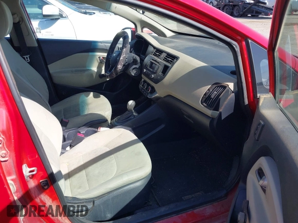 2012 Kia Rio LX with VIN KNADM5A35C6058809, listed as a IAAI auction lot 42052025 with 124,266 mi miles. Bid and sale history available at carsss.com. Image 5.