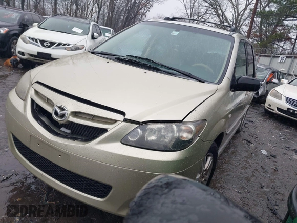 2005 Mazda MPV LX with VIN JM3LW28J650536535, listed as a IAAI auction lot 41569472 with 327,590 mi miles. Bid and sale history available at carsss.com. Image 2.