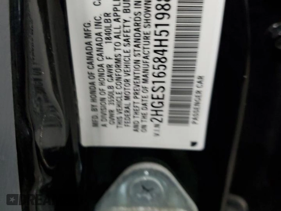 2004 Honda Civic LX with VIN 2HGES16584H519888, listed as a Copart auction lot 49333265 with 166,286 mi miles and Salvage Title. Bid and sale history available at DreamBid. Image 13.