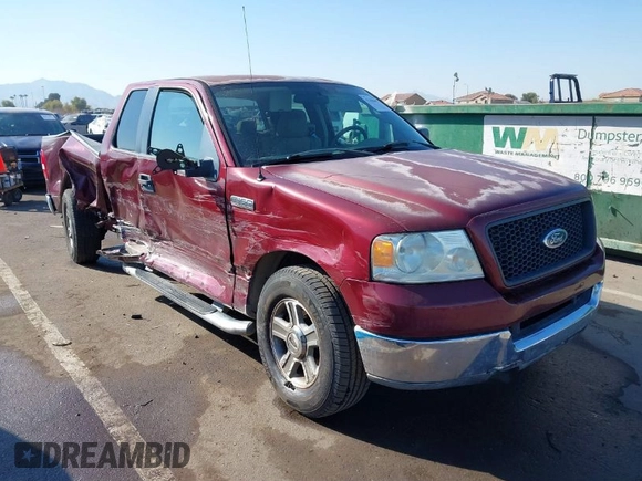2005 Ford F-150 XLT with VIN 1FTPX12565NA45477, listed as a IAAI auction lot 41448417 with 145,039 mi miles. Bid and sale history available at carsss.com. Image 1.