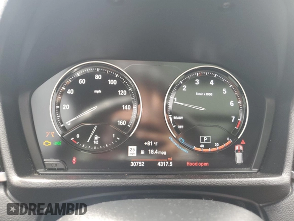 2019 BMW X1 xDrive28i with VIN WBXHT3C52K3H34021, listed as a Copart auction lot 64032535 with 30,752 mi miles and Salvage title. Bid and sale history available at DreamBid. Image 9.