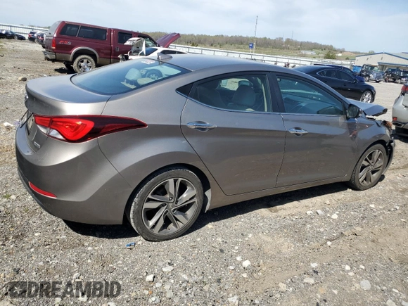 2014 Hyundai Elantra Limited z VIN 5NPDH4AEXEH477637, wystawiony jako Copart lot #52564715 z przebiegiem 131 561 mil mil oraz Szkoda całkowita • Salvage title. Historia ofert i sprzedaży dostępna na DreamBid. Obrazek 3.
