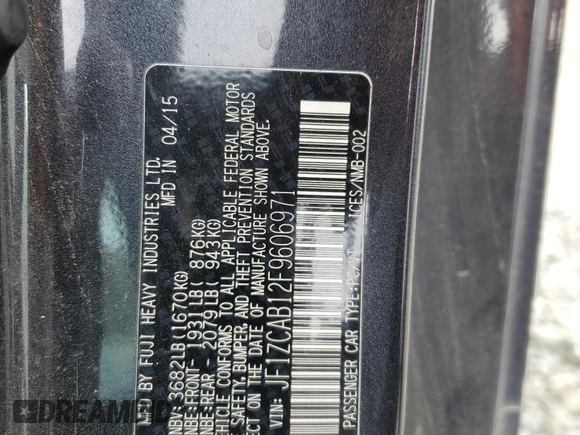 2015 Subaru BRZ Premium with VIN JF1ZCAB12F9606971, listed as a Copart auction lot 49456325 with 187,867 mi miles and Clean title. Bid and sale history available at DreamBid. Image 12.