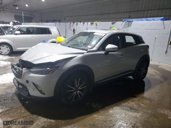 2018 Mazda CX-3 Grand Touring with VIN JM1DKFD72J0305961, listed as a Copart auction lot 45953085 with 93,221 mi miles and Salvage Title. Bid and sale history available at carsss.com. Image 1.