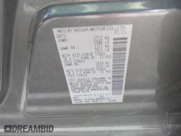 2015 Nissan Pathfinder S with VIN 5N1AR2MN3FC659737, listed as a IAAI auction lot 42238190 with 154,763 mi miles and . Bid and sale history available at DreamBid. Image 9.
