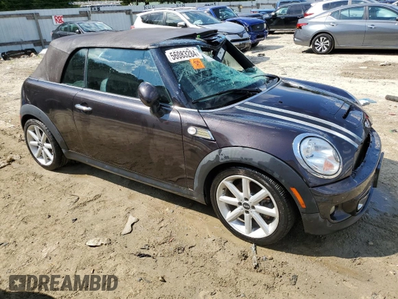 2013 MINI Convertible S with VIN WMWZP3C51DT551311, listed as a Copart auction lot 56083284 with Not provided miles and Salvage title. Bid and sale history available at DreamBid. Image 4.