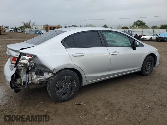 2015 Honda Civic Sedan LX with VIN 2HGFB2F54FH560824, listed as a Copart auction lot 51330605 with 215,540 mi miles and Salvage Title. Bid and sale history available at carsss.com. Image 3.