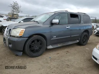 2006 Nissan Armada LE z VIN 5N1AA08A76N703892, wystawiony jako Copart lot #50604815 z przebiegiem 252 274 mil mil oraz Szkoda całkowita • Salvage title. Historia ofert i sprzedaży dostępna na DreamBid. Obrazek 1.