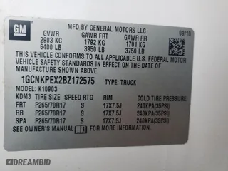 2011 Chevrolet Silverado 1500 Work Truck with VIN 1GCNKPEX2BZ172575, listed as a Copart auction lot 88562485 with 177,589 mi miles and Salvage Title. Bid and sale history available at carsss.com. Image 12.
