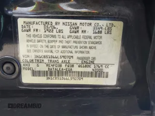 2006 Nissan Sentra S with VIN 3N1CB51D66L590709, listed as a IAAI auction lot 41562019 with 244,269 mi miles and . Bid and sale history available at DreamBid. Image 9.