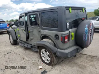 2019 Jeep Wrangler Unlimited Sport S with VIN 1C4HJXDG3KW648464, listed as a Copart auction lot 60468205 with 74,711 mi miles and Salvage title. Bid and sale history available at DreamBid. Image 2.