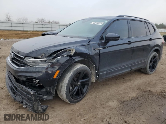 2023 Volkswagen Tiguan SE R-Line Black with VIN 3VVCB7AX8PM016614, listed as a Copart auction lot 43944695 with 39,378 mi miles and Salvage title. Bid and sale history available at DreamBid. Image 1.