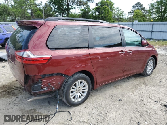 2016 Toyota Sienna XLE with VIN 5TDYK3DC4GS734554, listed as a Copart auction lot 54354815 with 58,506 mi miles and Salvage Title. Bid and sale history available at DreamBid. Image 3.