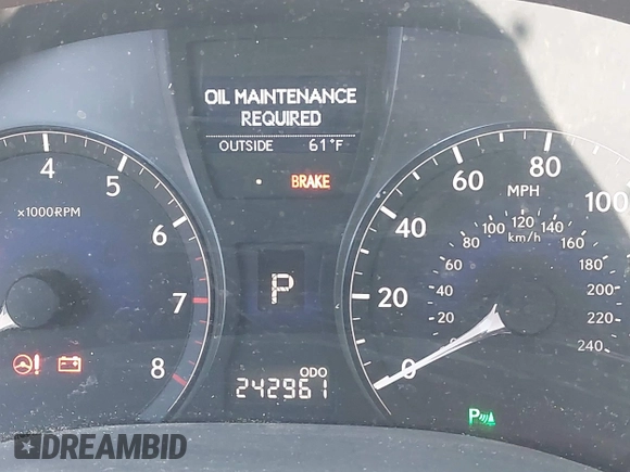 2010 Lexus RX 350 with VIN 2T2BK1BA8AC061209, listed as a IAAI auction lot 42105424 with 242,961 mi miles. Bid and sale history available at carsss.com. Image 7.