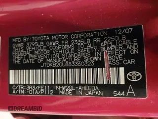 2008 Toyota Prius with VIN JTDKB20U883360323, listed as a IAAI auction lot 41357695 with 24,182 mi miles. Bid and sale history available at carsss.com. Image 9.