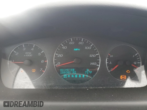 2008 Chevrolet Impala LT with VIN 2G1WT58N281293648, listed as a Copart auction lot 55406975 with 188,080 mi miles and Salvage Title. Bid and sale history available at DreamBid. Image 9.