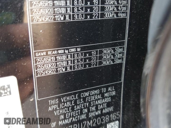 2021 Land Rover Defender с VIN SALEX7RU7M2038165, выставлен на аукционе Copart как лот 65422644 с пробегом 24 207 миль миль и Списание • Salvage title. История ставок и продаж доступна на DreamBid. Изображение 13.