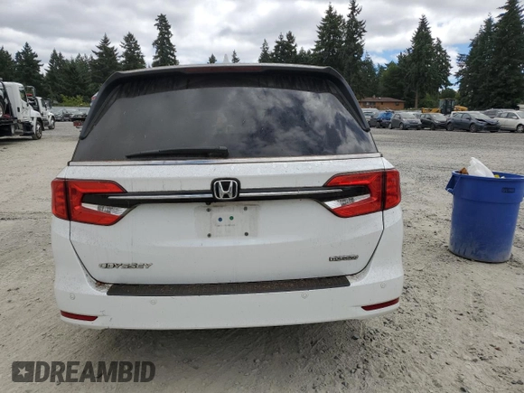 2022 Honda Odyssey Touring with VIN 5FNRL6H8XNB016064, listed as a Copart auction lot 65289595 with 24,946 mi miles and Salvage title. Bid and sale history available at DreamBid. Image 6.