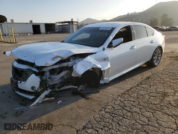 2022 Cadillac CT5 Premium Luxury z VIN 1G6DN5RK9N0118756, wystawiony jako Copart lot #46191675 z przebiegiem 45 527 mil mil oraz Szkody całkowita. Historia ofert i sprzedaży dostępna na DreamBid. Obrazek 1.