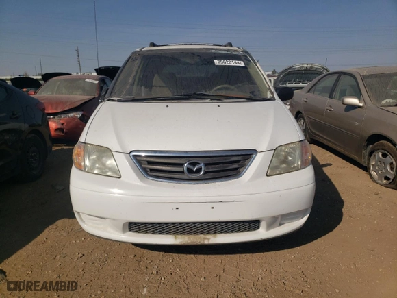 2001 Mazda MPV DX with VIN JM3LW28G010206405, listed as a Copart auction lot 75620144 with 124,517 mi miles and Clean Title. Bid and sale history available at carsss.com. Image 5.