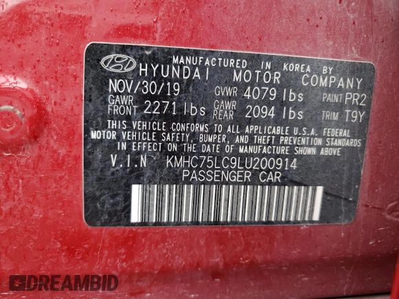 2020 Hyundai Ioniq SE z VIN KMHC75LC9LU200914, wystawiony jako Copart lot #56666935 z przebiegiem 117 893 mil mil oraz Szkoda całkowita • Salvage title. Historia ofert i sprzedaży dostępna na DreamBid. Obrazek 12.