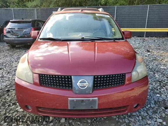 2006 Nissan Quest S Special Edition with VIN 5N1BV28U96N126152, listed as a Copart auction lot 72232864 with 108,412 mi miles and Clean Title. Bid and sale history available at carsss.com. Image 5.