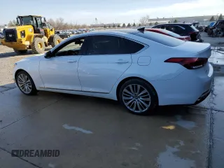 2017 Genesis G80 5.0L Ultimate with VIN KMHGN4JF9HU173414, listed as a Copart auction lot 48376955 with 105,963 mi miles and Salvage Title. Bid and sale history available at carsss.com. Image 2.