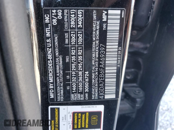 2015 Mercedes-Benz M ML 63 AMG with VIN 4JGDA7EB6FA469397, listed as a Copart auction lot 51274585 with 141,947 mi miles and Clean Title. Bid and sale history available at carsss.com. Image 13.