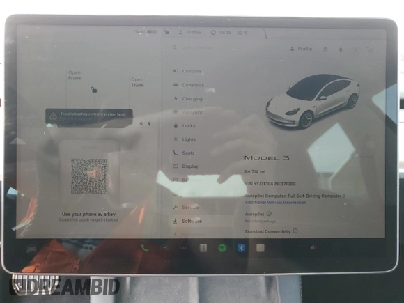 2022 Tesla Model 3 z VIN 5YJ3E1EA1NF371389, wystawiony jako Copart lot #59639665 z przebiegiem 84 719 mil mil oraz Czysty tytuł • Clean title. Historia ofert i sprzedaży dostępna na DreamBid. Obrazek 9.