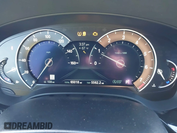 2019 BMW 5 Series 530i xDrive with VIN WBAJA7C50KG910787, listed as a IAAI auction lot 41761104 with 65,018 mi miles. Bid and sale history available at carsss.com. Image 7.