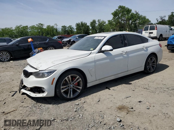 2019 BMW 4 Series 430i xDrive with VIN WBA4J3C53KBL08260, listed as a Copart auction lot 57282725 with 62,640 mi miles and Salvage title. Bid and sale history available at DreamBid. Image 1.