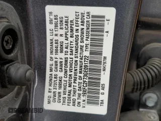 2016 Honda Civic EX with VIN 19XFC2F73GE091722, listed as a Copart auction lot 51637745 with 83,712 mi miles and Salvage Title. Bid and sale history available at DreamBid. Image 13.